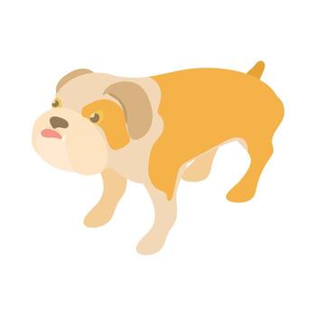 icono de bulldog inglés, estilo de dibujos animados vector