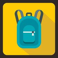 icono de mochila, estilo plano vector