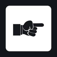 Pointing hand gesture icon, simple style vector