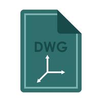 icono de archivo dwg, estilo plano vector