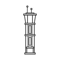 icono de la torre de control del aeropuerto, estilo de esquema vector