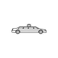 icono de coche de boda, estilo de contorno vector