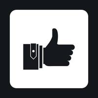 Thumb up gesture icon, simple style vector