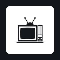 Retro TV icon in simple style vector