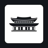 Pagoda in South Korea icon, simple style vector