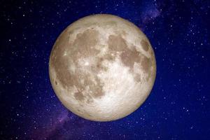 full moon on a colored background with clippinp path photo