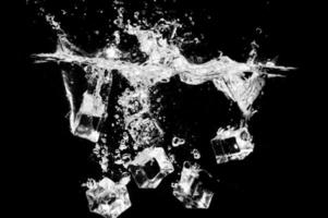 ice cubes on a black background photo