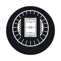 Round stadium top view icon, simple style vector