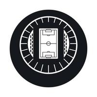 Round stadium top view icon, simple style vector