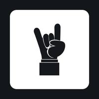 Rock and Roll hand sign icon, simple style vector