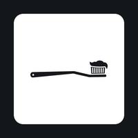 Toothpaste and toothbrush icon, simple style vector