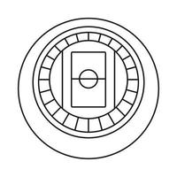 Round stadium top view icon, outline style vector