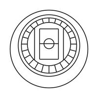 Round stadium top view icon, outline style vector