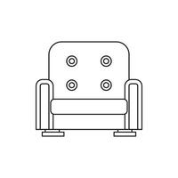 Armchair icon in outline style vector