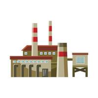 Big factory with pipes icon, cartoon style vector