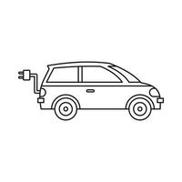Electric car icon in outline style vector