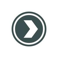 Arrow to right in circle icon, flat style vector