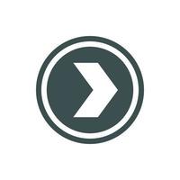 Arrow to right in circle icon, flat style vector