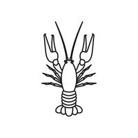 Boiled crawfish icon, outline style vector