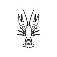 Boiled crawfish icon, outline style vector