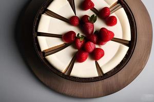 Cheesecake with cherry photo