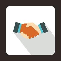 Handshake icon in flat style vector