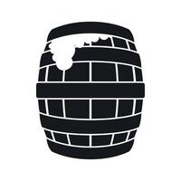 Barrel of beer icon, simple style vector