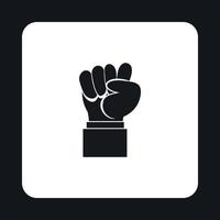 Raised up clenched male fist icon, simple style vector