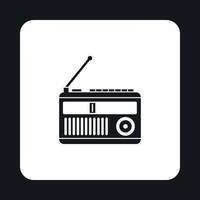 Radio receiver icon, simple style vector
