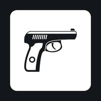 icono de pistola en estilo simple vector