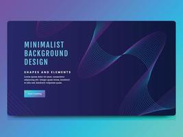 Wave design background, Web landing page design template vector