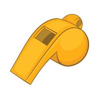 Whistle of referee icon, cartoon style vector