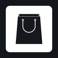 Paper bag icon in simple style vector