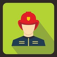 Fireman icon, flat style vector