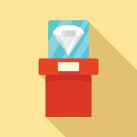 Big museum diamant icon, flat style vector