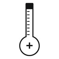 Thermometer warmly icon, simple black style vector