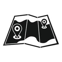 Paper map pin icon, simple style vector