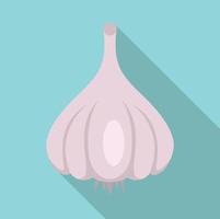 Farm garlic icon, flat style vector