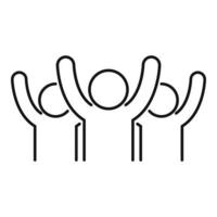 Happy collaboration icon, outline style vector