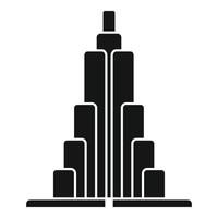 icono de edificio de dubai de escaleras, estilo simple vector