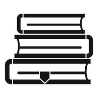 Library book stack icon, simple style vector