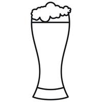 icono de vaso de cerveza, estilo de esquema vector