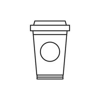 Paper cup of coffee icon, outline style vector