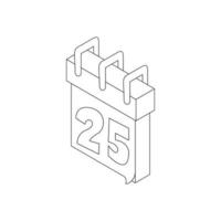 Paper december calender icon, outline style vector