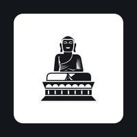 Buddha statue icon, simple style vector