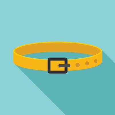 Dog belt icon, flat style