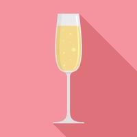 Bar champagne glass icon, flat style vector