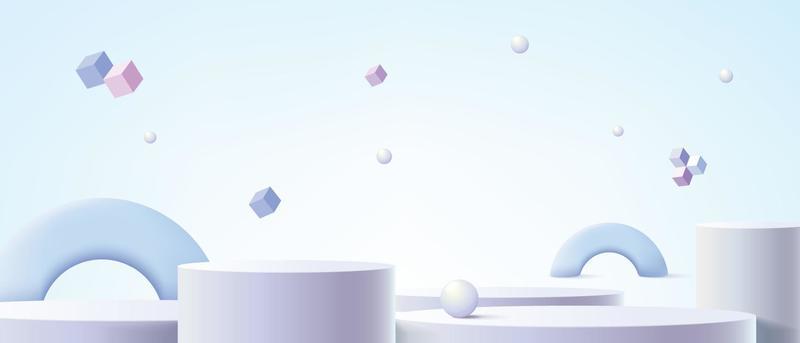 Modern vector rendering geometric platform for product display presentation.