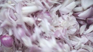 Red onions sliced video