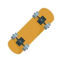 Lacquered wood skateboard icon, flat style vector